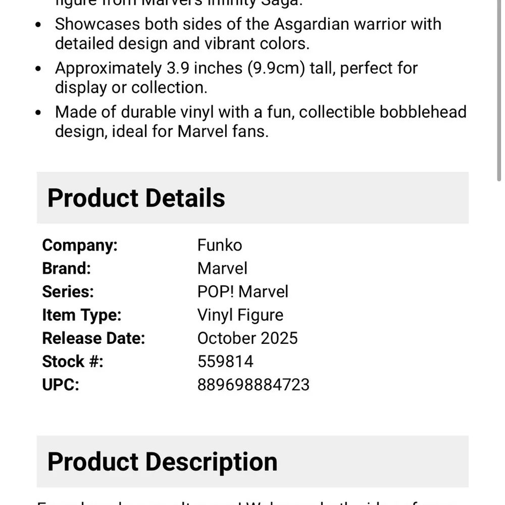 Funko Bro Thor Vinyl Figure with Red Cape and Blue Lightning